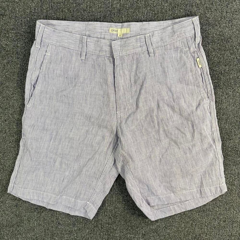 Onia Light Blue Pinstripe Flat-Front Men’s Shorts